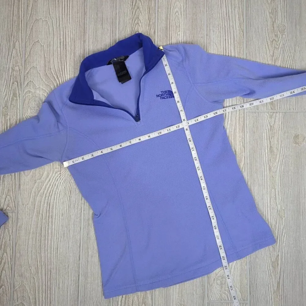 The North Face Womens XS Pullover 1/4 Zip Fleece Jacket Purple Lightweight